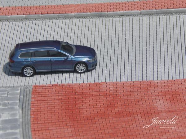 -Juweela, Flexyway Betonsteinpflaster Parkplatz rot, Spur H0, 28420 - 28421, 1:87, Made in Germany
